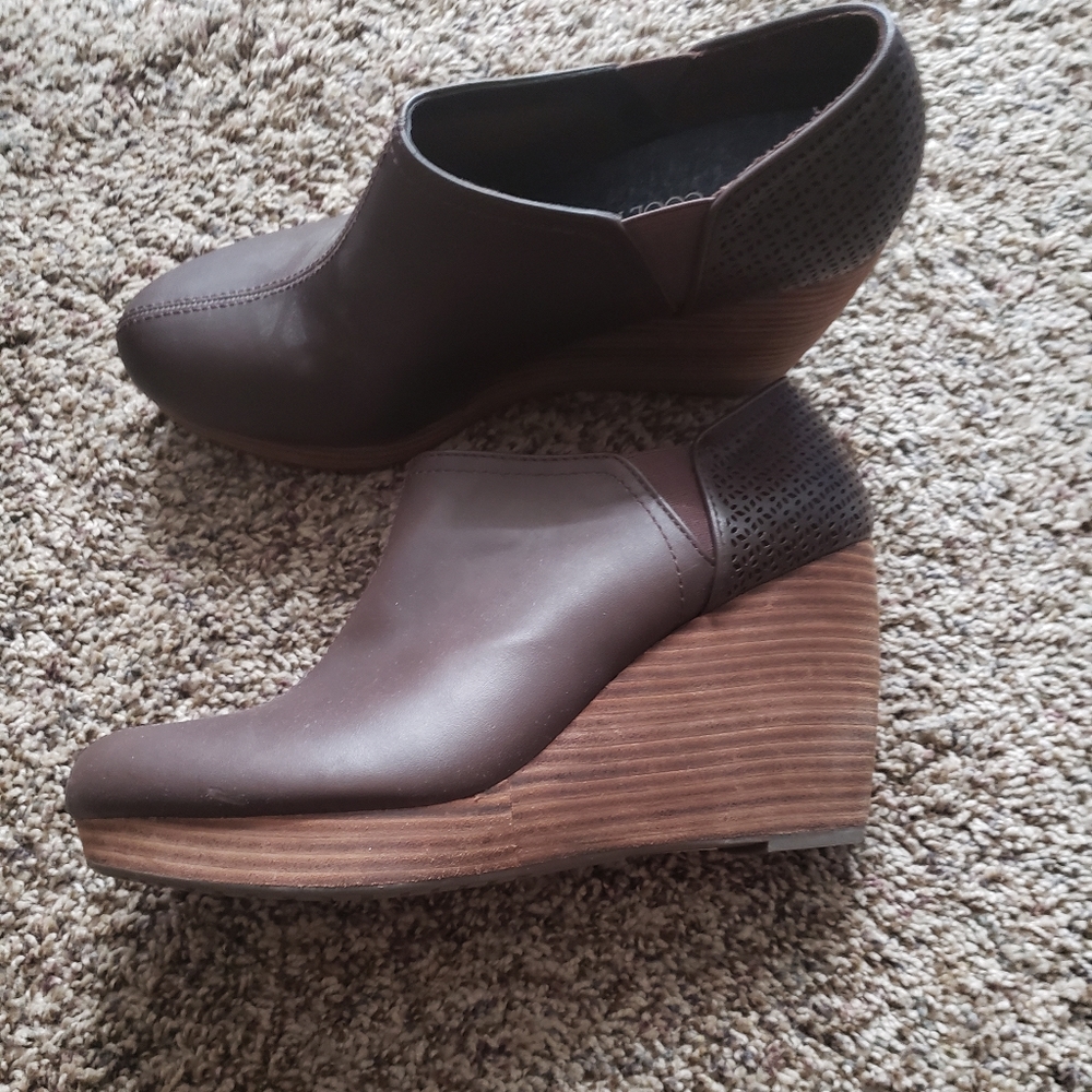 Dr. Scholl's Harlow Wedge Booties, Color-Dark Brown Smooth, Size 11.0 M